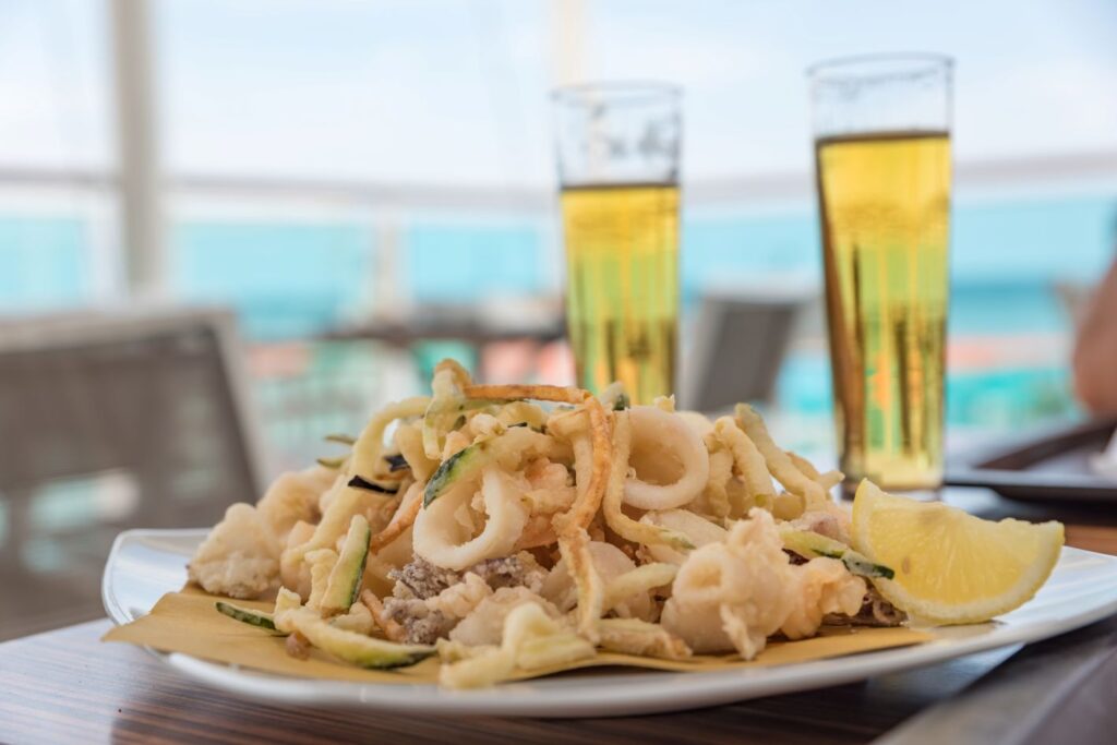 Bier passt zu calamari alla romana